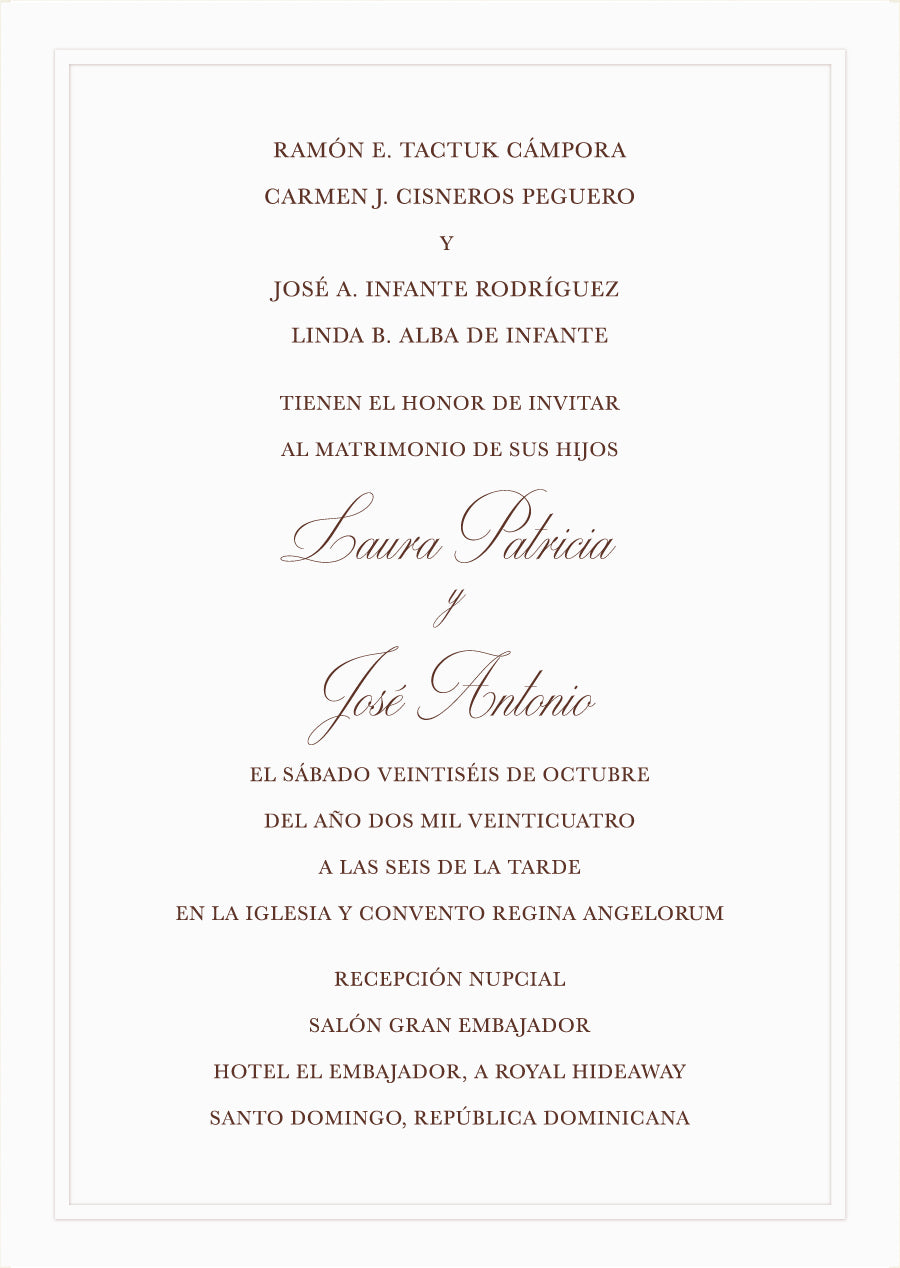 Invitación 1 Panel Repujado