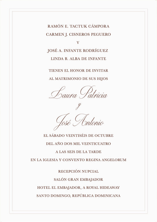 Invitación 1 Panel Repujado